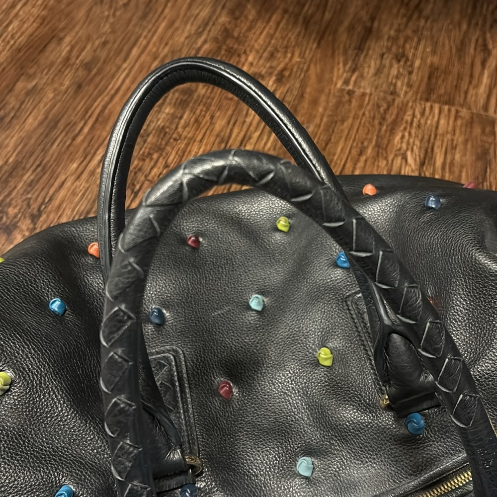 Tehra B polka dot Black Leather Handbag - Picture 5 of 9
